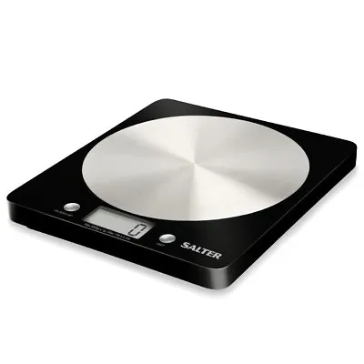 Salter Digital Weighing Scales LCD Display Black/Silver 1036BKSSDR • £21.99