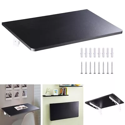 Black Wall Mounted Floating Folding Computer Desk PC Space Saving Table Home • $41.99