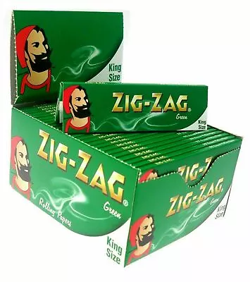 1 5 10 25 50 Zig Zag King Size Green Smoking Cigarette Rolling Papers Genuine • £4.02