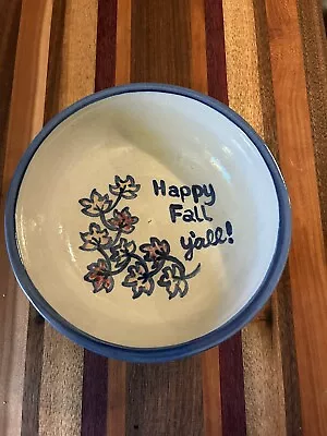 MA Hadley Pottery Stoneware Soup Cereal Bowl 5” Happy Fall Y’all Leaves • $40