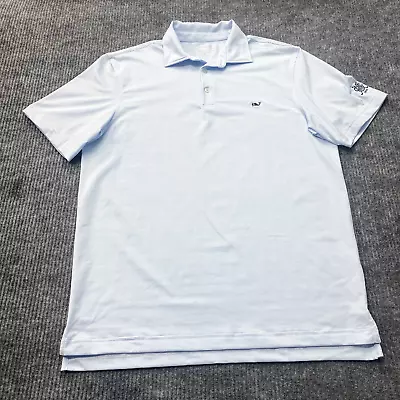 Vineyard Vines Shirt Mens M Blue Striped On The Go Sankaty Polo Performance Golf • $27.98