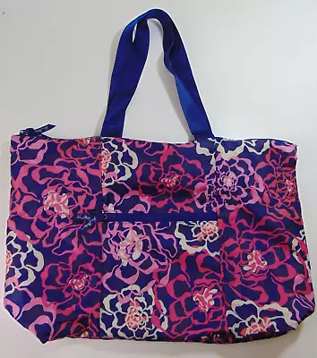 Vera Bradley Katalina Pink Nylon Floral Shopper Tote Bag Packable & Foldable • $19.99