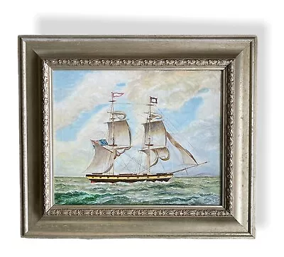 Original Oil Painting Ship Galleon Maritime Sailing Vintage On Canvas • £150