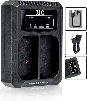 $27.25 • Buy Dual USB Charger For BLX-1 Battery Olympus OM System OM-1 W/ 40m Extension Cable