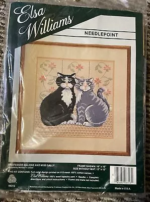 Elsa Williams Needlepoint Kit Professor Malone And Miss Sally Cat 16x16  #06313 • $18.95