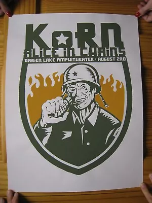 Korn Poster Alice In Chains Darien Lake Ampitheater Soldier With Hand Grenade • $338.95