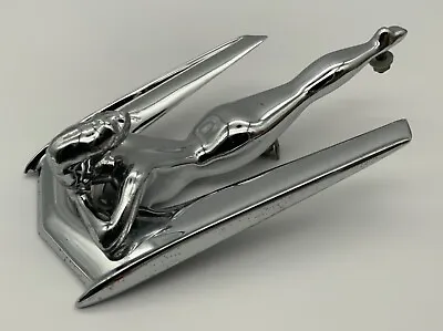 Vintage 1950's Nash Flying Lady Goddess Hood Ornament Chrome Nash George Petty • $561