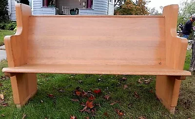 Vintage 1950's - 60's Heavy Solid OAK Church Pew 55  Wide- Other Sizes Available • $275