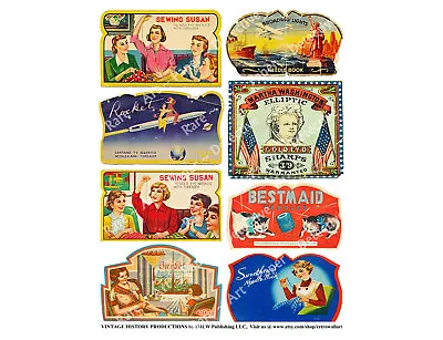 Needle Book Sewing Labels 1 Sticker Sheet Vintage Advertising Reproductions • $8.46