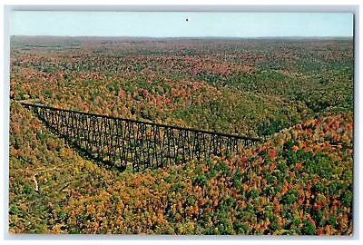 C1960s Aerial View Of Kinzua Bridge Mt. Jewett Pennsylvania PA Unposted Postcard • $14.98