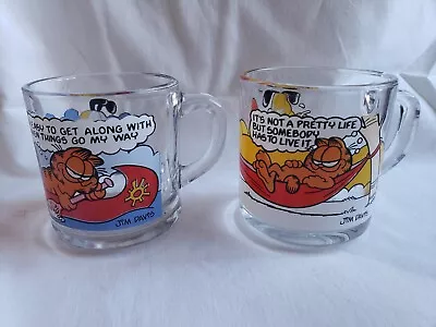 Vintage McDonalds Garfield Odie Arlene Glass Coffee Cups Mugs Jim Davis 1978 • $14.95