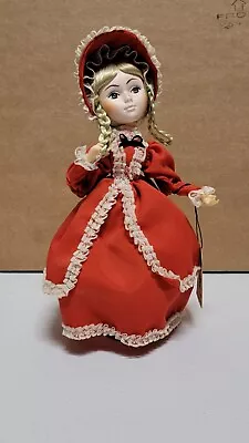 Vintage Bradley Doll Big Eyes Red Dress Sherry Original Tag Stand 10  Shoes 70s • $15.95