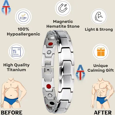 New Magnetic Bracelet Therapy Weight Loss Arthritis Health Pain Relief Men Women • £4.49