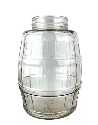  Vintage Pickle Jar Glass Duraglass Barrel Clear Glass Country Store Large 13  • $59.99