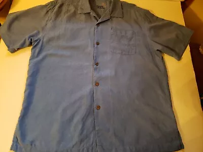 Tommy Bahama Men's Sh. Sleeve Hawaiian Silk Camp Shirt Size L Blue • $21