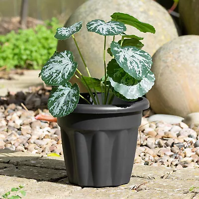 Vista 18cm Round Planters High Quality Outdoor Plant Pot Covers 2 3 4 6 10 Pots • £11
