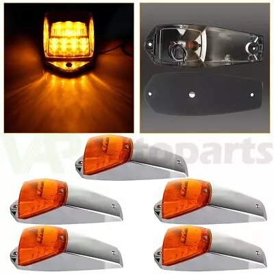 5x Running Light Truck Trailer Universal Amber 17 LED Chrome Cab Roof Marker • $55.99