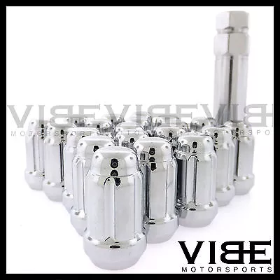 (20) 1/2  Chrome Spline Tuner Drive Wheel Lug Nuts 20 Pieces With Key • $19.95