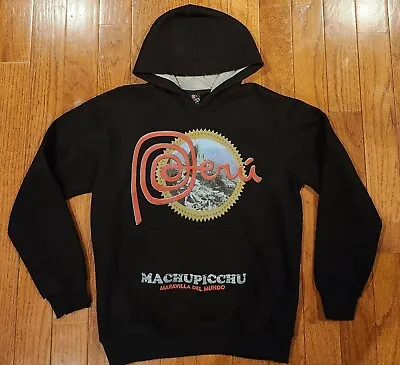 PERU MACHU PICCHU Black Sweatshirt Hoody Unisex Medium Maravilla Del Mundo Flaw • $15.99
