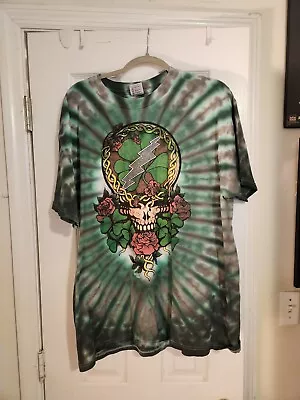 Vintage Grateful Dead 90’s T Shirt Tie-Dye Size XL Green Skull Jerry Garcia • $50
