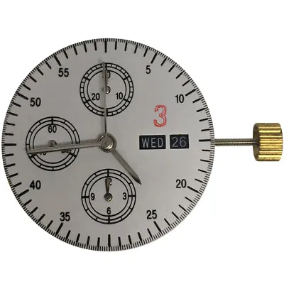 $139 • Buy Asian Automatic Chronograph Watch Movement Compatible ETA VALJOUX 7750 Black 3H