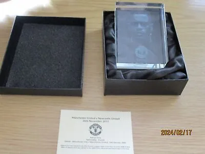 Manchester United Glass Hologram Paperweight -  Patrice Evra - 2011/12. Boxed • £7.99