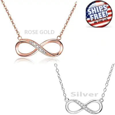 Infinity NECKLESS Love Charm Stainless Adjustable Chain Womens Crystal Jewelry  • $3.19