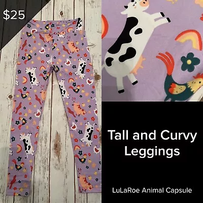 LuLaRoe BRAND NEW Animal Collection Capsule Leggings Tall & Curvy TC Farm Cow • £21.38