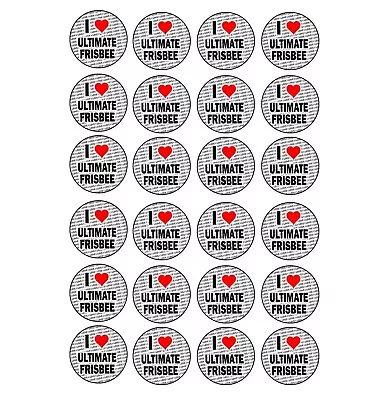 I Love Ultimate Frisbee 24 Stickers - Craft Hobbies Stocking Fillers Gift • £3.25