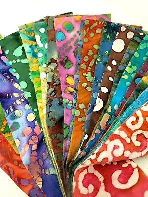 Batik Strips One Pound Bag Cotton Fabric Pre Cut Strip Pack • $14.99