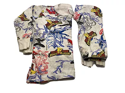 $45 • Buy VINTAGE 1994 POWER RANGERS USA MADE LONG EDDIES Pajamas Set! BOYS 8