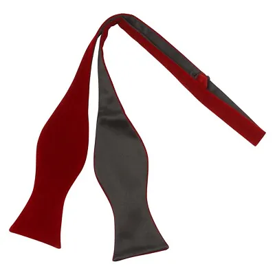 Dark Red Velvet Self-Tie Bow Tie • £13.99