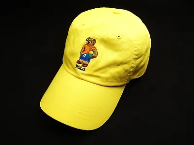 New! Polo Ralph Lauren Hat -beach Ball Bear- Baseball Cap -yellow -leather Strap • $29.99