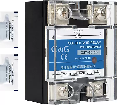 CG Solid State Relay SSR-80DD DC To DC Input 3-32VDC To Output 5-240VDC 80A Sing • $22.47