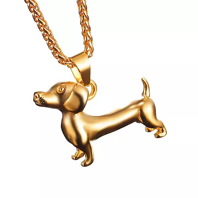 BFF Best Friend Dachshund Necklace Puppy Pet Hot Dog Pendant Cute Animal Jewelry • $13.99