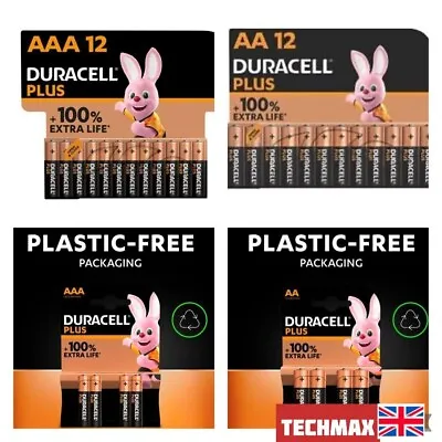 Duracell Plus Power AA AAA Batteries Alkaline Long Lasting LR03 LR6 Far Expiry • £16.99