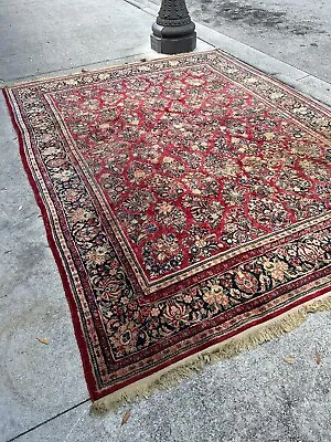 Antique Sarrookh Handmade Oriental Rug Authentic Carpet 7’9”x10’ Not Karastan • $1375