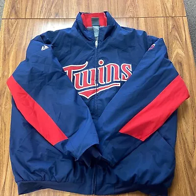 Majestic Therma Base MLB Minnesota Twins Jacket Adult XL Full Zip Spellout Soft • $59.99