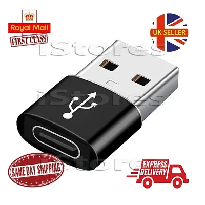 USB 3.1 Type C Female To USB A Male Adapter Converter Charger Connector Plug • £1.99