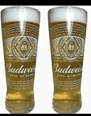 £7.99 • Buy Official Budweiser 2020 Nucleated 20oz CE Pint Glass - Twin Pack