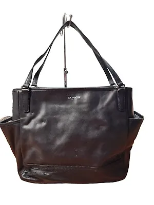 Coach 26353 Saffiano Leather Baby Diaper Multifunction Bag Tote Black • $80