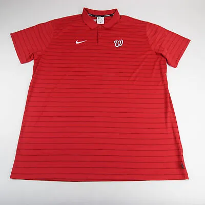 Washington Nationals Nike MLB Authentic Dri-Fit Polo Men's Red/Striped Used • $14.43