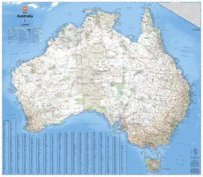 $27.90 • Buy (folded) Map Of Australia (87x100cm) Poster Wall Chart Picture Print Caravan