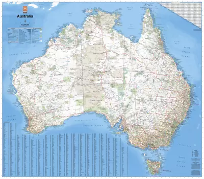 $27.90 • Buy (folded) Map Of Australia (87x100cm) Poster Wall Chart Picture Print Caravan