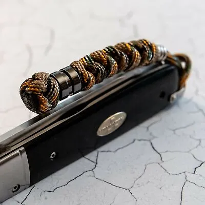 Paracord Short Lanyard Holder For Folding Knife EDC Stainless Steel Metal Beads • $9.65