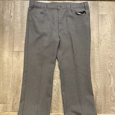 Vintage Levi's Action Slacks Sta-Prest Dacron Poly Gray Dress Pant 44x30 (42x28) • $10