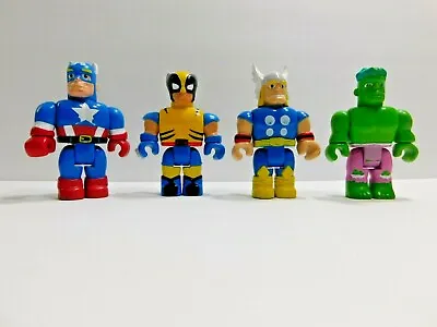 Mega Bloks 4  Marvel Figures Captain America Hulk Thor Wolverine Avenger Vintage • $24.99