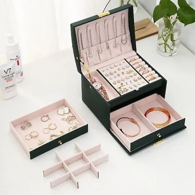 Large Jewlery Box Organiser For Jewlery Leather - Necklaces Earrings Piercings • £23.54