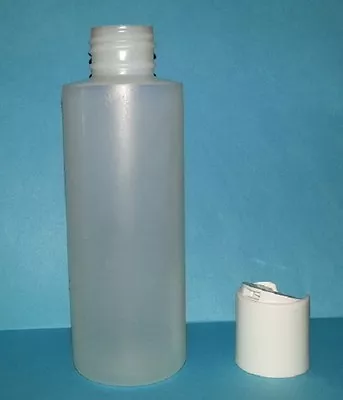 10 - 4oz Plastic Natural Bottles W/Push Disc Caps- CraftsGlitterGluePaint  • $10