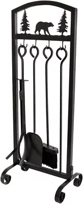 $139.99 • Buy 5 Pieces Fireplace Tool Set Extra Strength Wrought Iron Hearth Accessories Kit